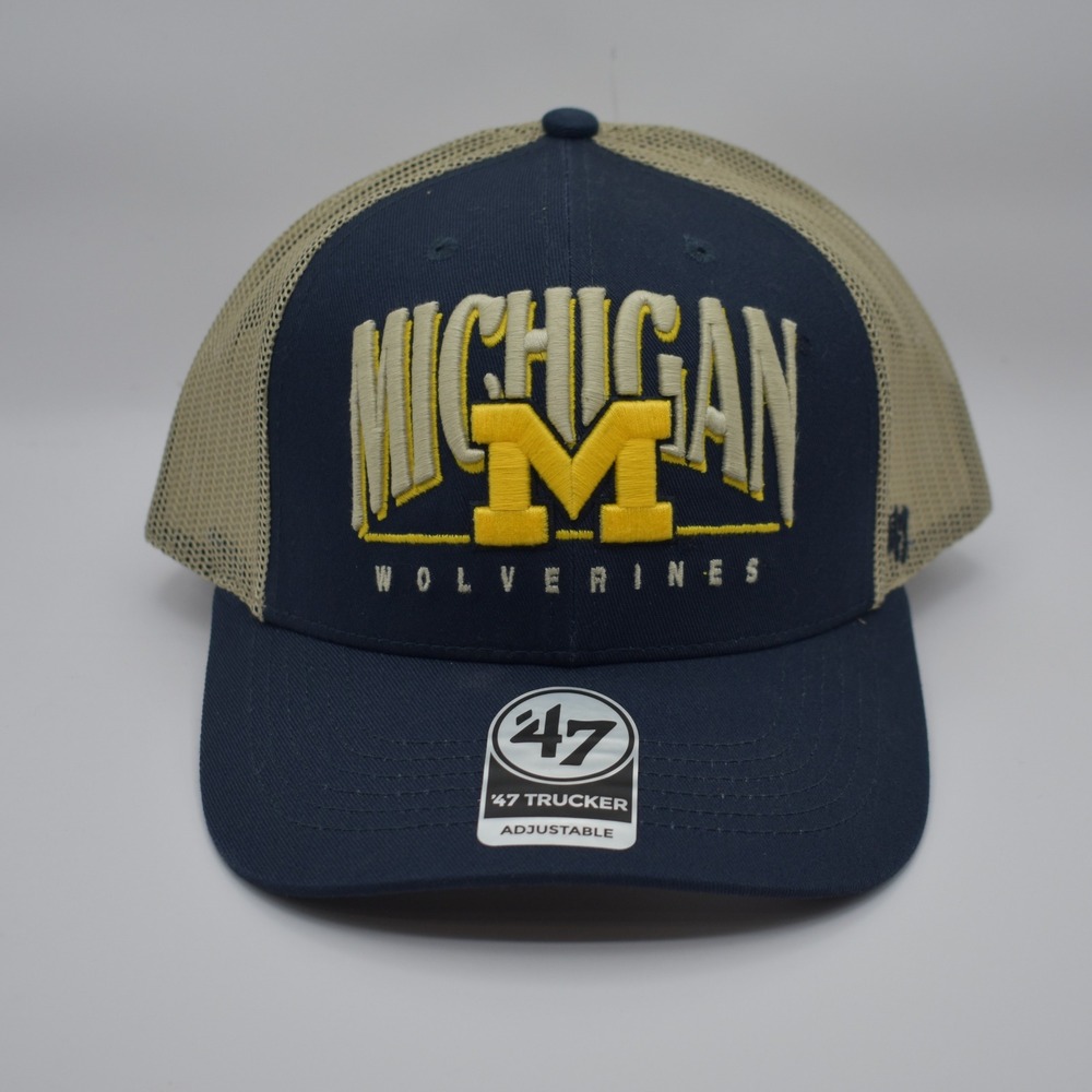 '47 Michigan Wolverines Arid Trucker Snapback Hat Cap NCAA Adjustable Navy NEW